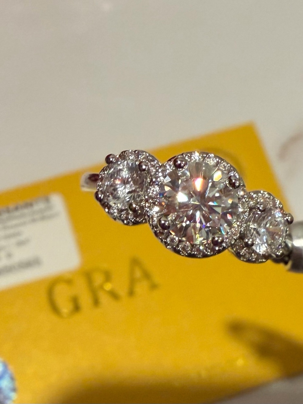 NWT Classic Three-Stone GRA MOISSANITE s925 Sterling Silver Size 9 - Picture 2 of 9